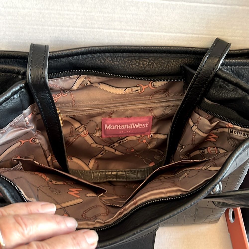 Montana West Gray Croco Women's Shoulder Bag - Picture 6 of 6